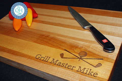 Golf Personalized Cutting Board Guy Griller Father Dad Gift