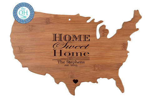 USA Shaped Cutting Board Serving Tray Gift