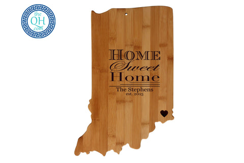 Indiana Shaped Cutting Board Serving Tray Gift
