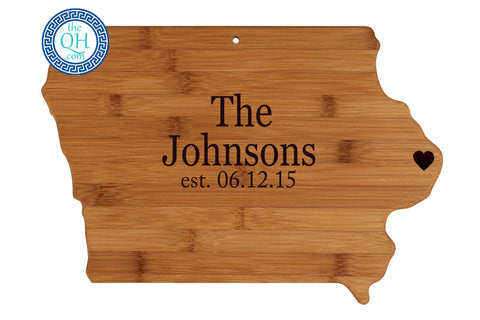 Iowa Shaped Cutting Board Serving Tray Gift