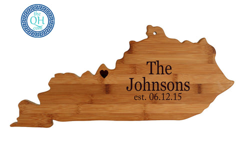 Kentucky Shaped Cutting Board Serving Tray Gift