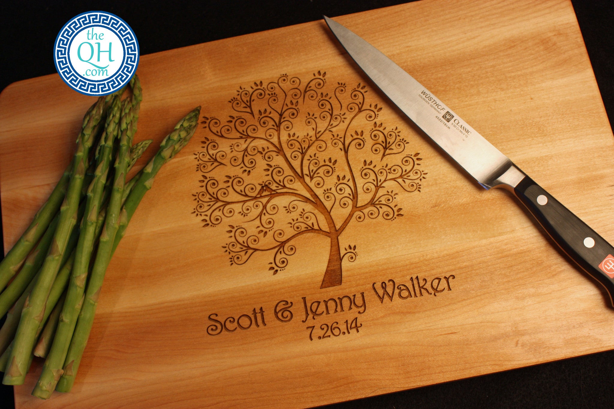 Personalized Cutting Board Wedding Heart Tree | BOOS