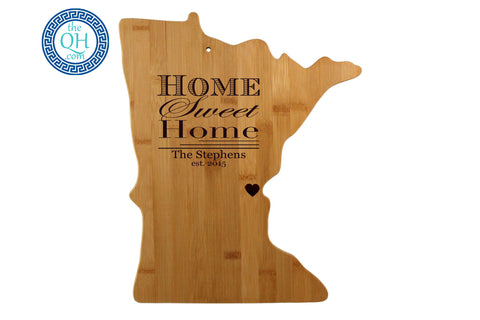 Minnesota Shaped Cutting Board Serving Tray Gift