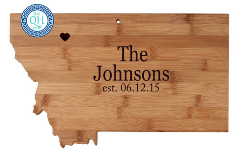 Montana Shaped Cutting Board Serving Tray Gift