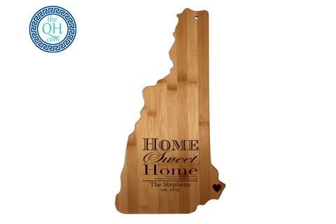 New Hampshire Shaped Cutting Board Serving Tray Gift