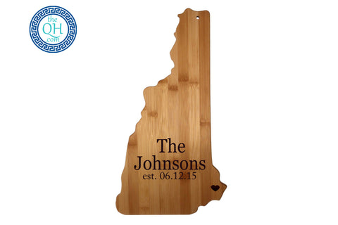 New Hampshire Shaped Cutting Board Serving Tray Gift