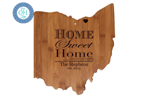 Ohio Shaped Cutting Board Serving Tray Gift