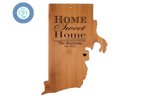 Rhode Island Shaped Cutting Board Serving Tray Gift