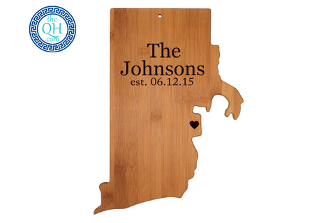 Rhode Island Shaped Cutting Board Serving Tray Gift