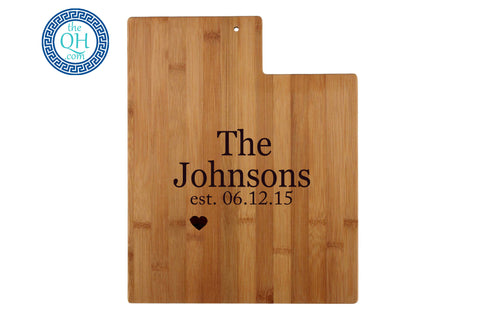 Utah Shaped Cutting Board Serving Tray Gift