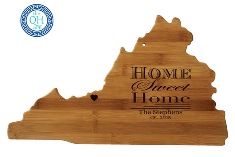 Virginia Shaped Cutting Board Serving Tray Gift