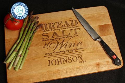 Personalized Cutting Board Family Housewarming Home Blessing